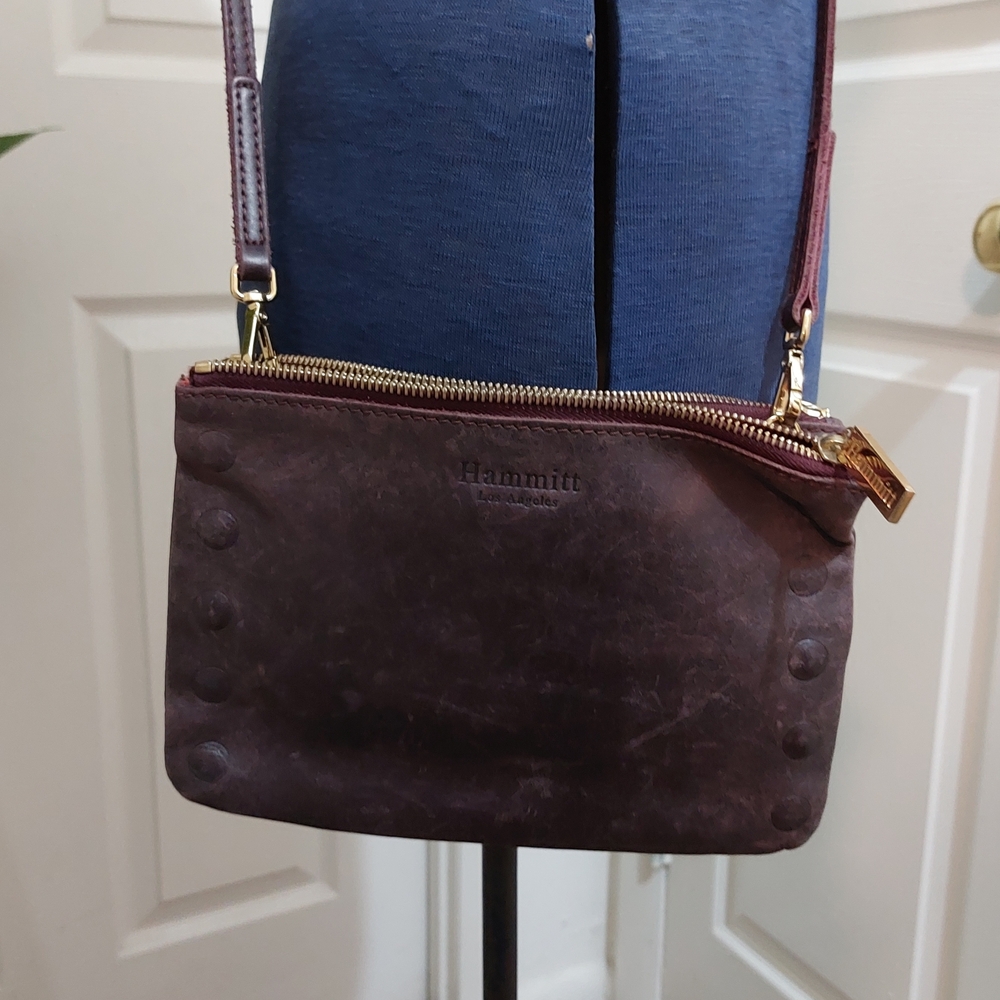 Hammitt Deep Purple Women's Leather Convertable  Crossbody Bag/clutch - Picture 7 of 12